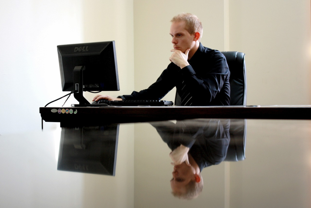 business businessman chair computer